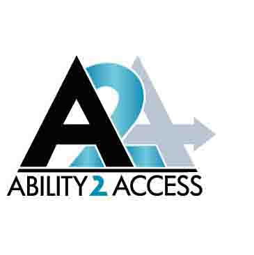 Ability2Access logo shows A, 2, and A with an arrow coming from the A and going to our right.